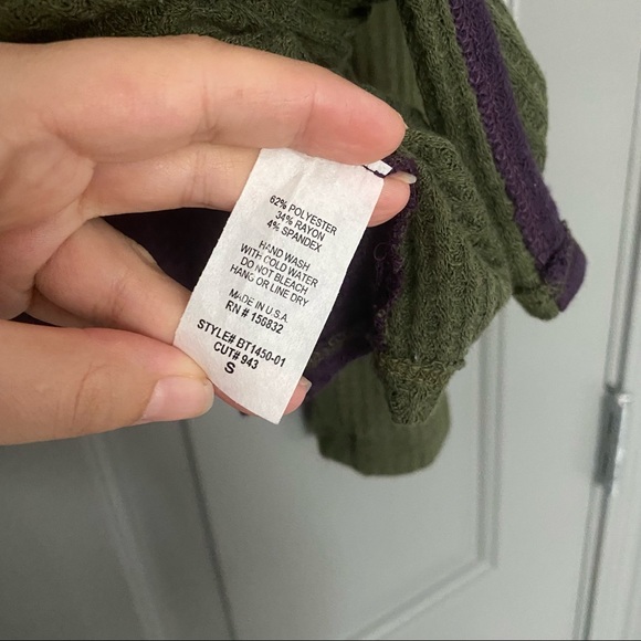 Waffle Tie Front Button Up - Picture 4 of 4